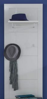 Wandgarderobe Garderobenpaneel Kito in Hochglanz weiß 53 x 155 cm