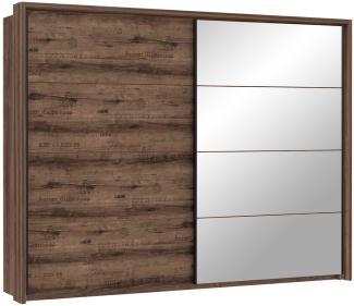 Schwebetürenschrank Joyce 12A Schlammeiche 281x215x62 cm Kleiderschrank inkl. Kranz