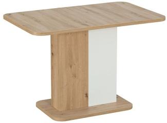 Esstisch Säulentisch Next 110-145x68x75cm Artisan Eiche weiß ausziehbar