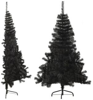 Künstlicher Halb-Weihnachtsbaum mit Ständer Schwarz 150 cm PVC