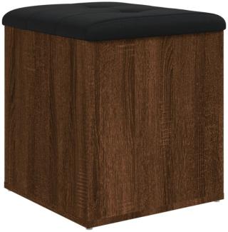 Sitzbank mit Stauraum, Holzwerkstoff, Braun-Eichen Optik, 42x42x45 cm