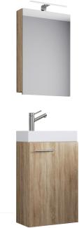 Slito Bad Möbel Set Waschbecken Unterschrank Wandspiegel Badezimmer Waschtisch