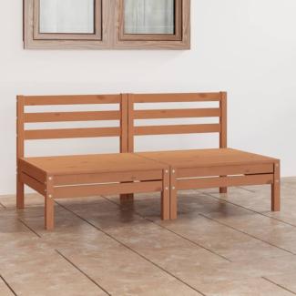 2-Sitzer Gartensofa aus Honigbrauner Kiefer 63,5 x 62,5 x 63,5 cm