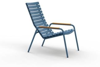 ReCLIPS Lounge Chair sky blau, Armlehnen Bambus