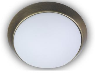LED Deckenleuchte / Deckenschale, Opalglas matt, Dekorring Altmessing, Ø 45cm
