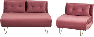 Sofa Set Samtstoff rosa 3-Sitzer VESTFOLD