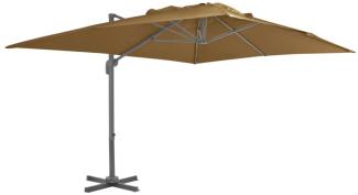 vidaXL Ampelschirm mit Aluminium-Mast Taupe 400 x 300 cm