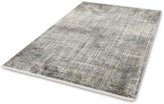Teppich in Creme/Anthrazit Streifen - 200x140x0,6 (LxBxH)