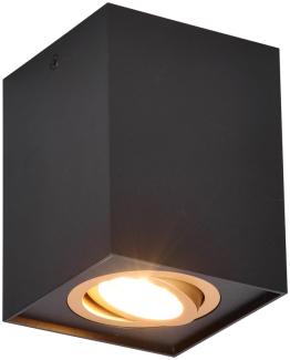 Eckiger LED Deckenstrahler Spot schwenkbar Schwarz-Gold