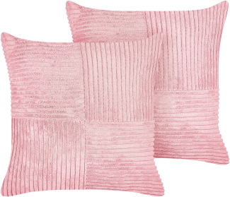 Dekokissen Cord rosa 43 x 43 cm 2er Set MILLET