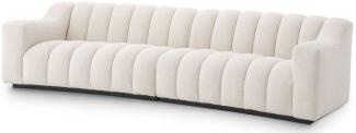 Casa Padrino Luxus Sofa Creme / Schwarz 300 x 100 x H. 78,5 cm - Leicht gebogenes Wohnzimmer Sofa