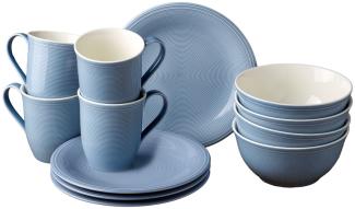 like. by Villeroy & Boch Vorteilset 2 Stück Color Loop Horizon Fruehstuecks Set 12tlg. Premium Porcelain blau 1952809028 und Geschenk + Spende