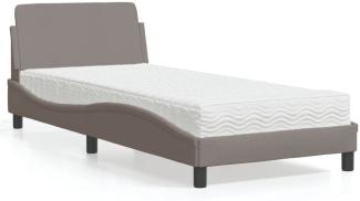 Bett mit Matratze Taupe 90x200 cm Stoff