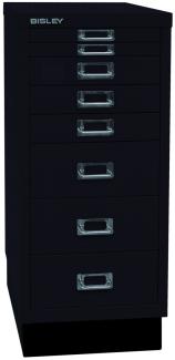 BISLEY MultiDrawer, 29er Serie mit Sockel, DIN A4, 8 Schubladen, Metall, 633 Schwarz, 38 x 27. 9 x 67 cm