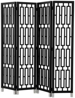 Casa Padrino Mahagoni Raumteiler in piano schwarz 200 x H. 225 cm - Luxus Qualität
