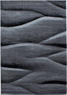 Kurzflor Teppich Luigi rechteckig - 160x230 cm - Schwarz