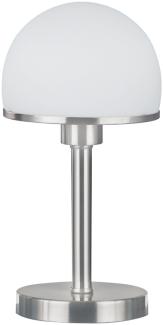 Tischleuchte JOOST II Silber Glasschirm Weiß - Touchfunktion, H. 39cm
