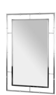 Wandspiegel >Lenne< in Chrom aus Stahlrohr, Spiegel - 50x80x3cm (BxHxT)