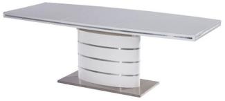 Esstisch Säulentisch Fano 120-180x80x77cm weiß lackiert ausziehbar