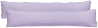 DecoKing 2 Kissenbezüge 20x145 cm Jersey Baumwolle Reißverschluss violett Amber