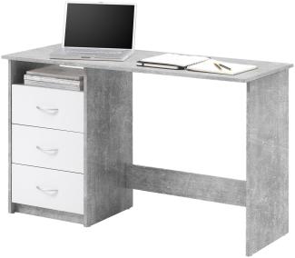 Schreibtisch "Mack I" Beton/Weiß
