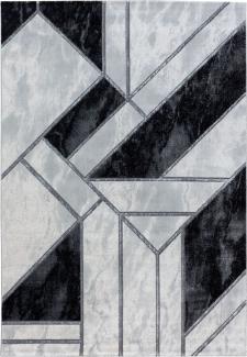 Kurzflor Teppich Nauro Läufer - 80x150 cm - Silberfarbe