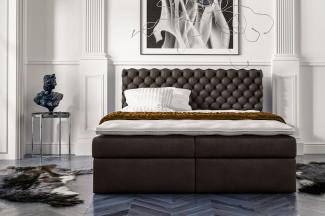 Stylefy 'Alviero' Boxspringbett, Kunstleder Madryt Braun 160 x 200 cm