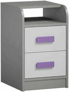 Stylefy Gael Bürocontainer Weiß Grau Violett