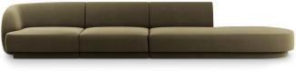 Micadoni 4-Sitzer Rechts Samtstoff Sofa Miley | Bezug Green | Beinfarbe Black Plastic