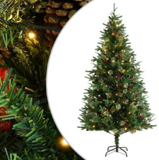 vidaXL Weihnachtsbaum mit LEDs & Kiefernzapfen Grün 195 cm PVC & PE