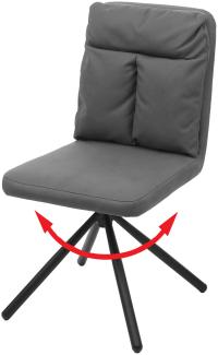 Esszimmerstuhl HWC-G58, Küchenstuhl Stuhl, drehbar Auto-Position Textil/Stoff ~ grau