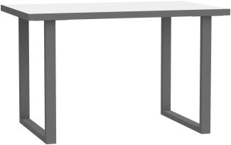 Schreibtisch >KEFLAVIK< in Weiß, Grau - 120x74,1x75cm (BxHxT)