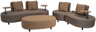 Garten Loungegruppe CALIDAD inkl. 2-Sitzer, 1-Sitzer, Sessel & Tisch in taupe