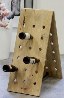 Casa Padrino Champagner Flaschen Ständer aus Mango Holz - Weinflaschen Ständer für 36 Flaschen - Sekt Wein