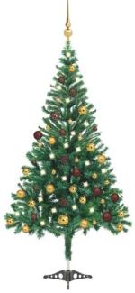 vidaXL Künstlicher Weihnachtsbaum mit LEDs & Schmuck 180 cm 564 Zweige