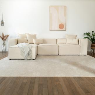 HOME DELUXE Modulares Sofa VERONA - Größe L Beige - (BxHxL) 327, 68, 207 cm