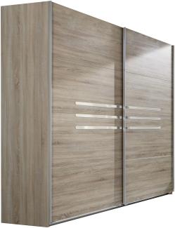 Schwebetürenschrank >Anna< in EICHE SAEGERAU-NACHBILDUNG - 225x208x65cm (BxHxT)