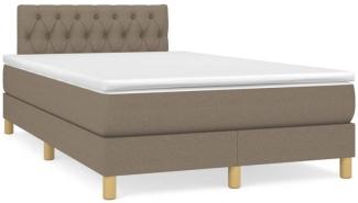 Boxspringbett mit Matratze & LED Taupe 120x190 cm Stoff (Farbe: Taupe)