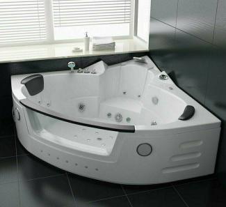 Luxus LED Whirlpool Badewanne SET 172x172cm +Heizung+Hydrojets+Ozon +Radio 2024 b