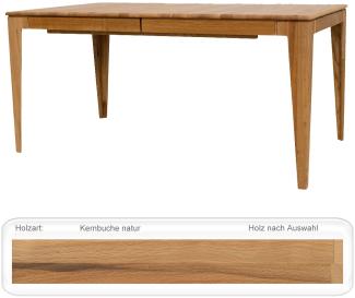 Ausziehtisch Alwin 2XL verschiedene Größen Massivholz Tisch Varianten Kernbuche lackiert, 160(260) x 90 Mittelauszug