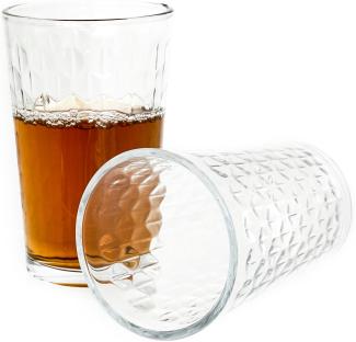 Almina 6er Set Teegläser Trinkglas Saftglas Wassergläser-Set aus Glas transparent