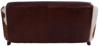 Clubsofa Flair 3-Sitzer Leder Vintage-Cigar Kuhfell braun.