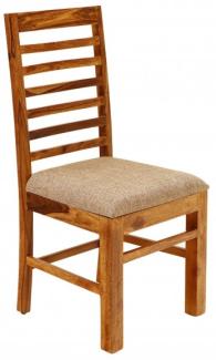 Stuhl Rami mit gepolsterter Sitzfläche aus indischem Sheesham-Massivholz