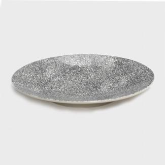 Lambert Kaori Teller weiß / schwarz, D 27,5 cm, Stoneware, Krakelee-Optik 20498