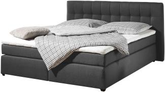 Maintal Boxspringbett Jeremy, 160 x 200 cm, Strukturstoff, Bonellfederkern Matratze H3, anthrazit