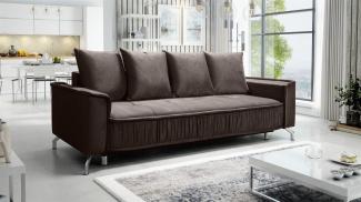 Schlafsofa Sofa 3-Sitzer FLORENCE Stoff Element Braun