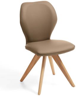 Niehoff Sitzmöbel Colorado Trend-Line Design-Stuhl Wildeiche/Leder - 180° drehbar Napoli stone