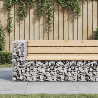 vidaXL Gartenbank aus Gabionen 122x71x65,5 cm Massivholz Kiefer 834383