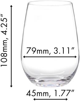 Riedel O Wine Tumbler Riesling, 4er Set, Weinglas, Weißweinglas, Weißwein Glas, Kristallglas, 375 ml, 7414/15