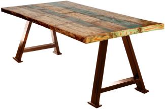 TABLES&CO Tisch 240x100 Altholz Bunt Metall Braun